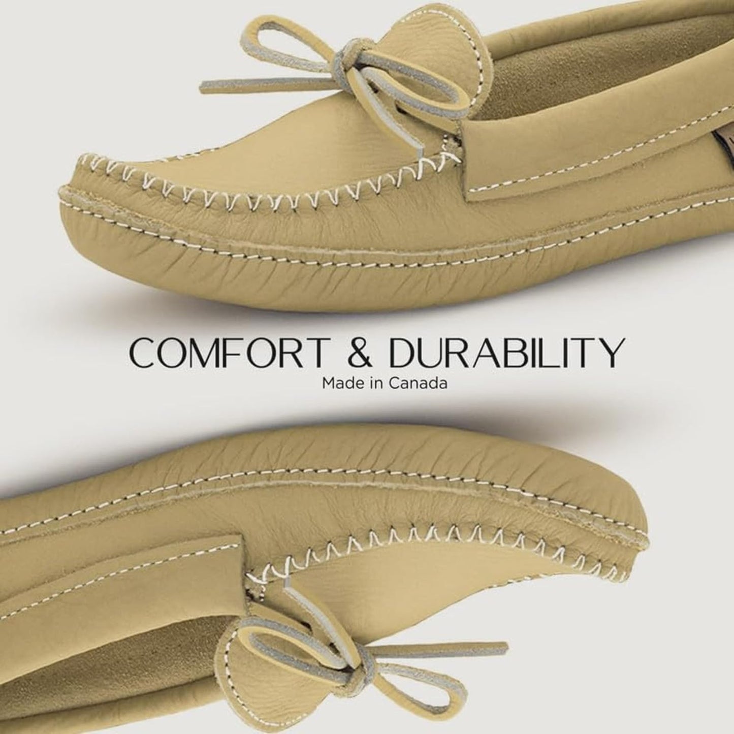 Men's Leather House Moccasins – Handcrafted in Canada, Cowhide Leather, Classic Design