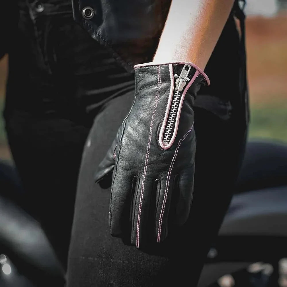 Open Road Women's Leather Motorcycle Gloves