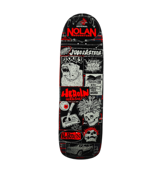 Heroin Skateboards 'Nolan Houghton's Original' Shaped Skate Deck - Black