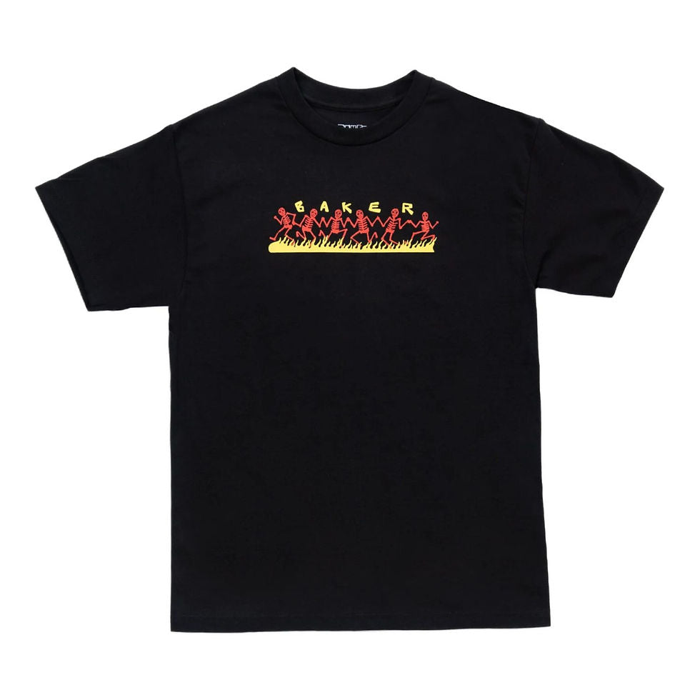Baker 'Dancing Skellies' Tee - Black