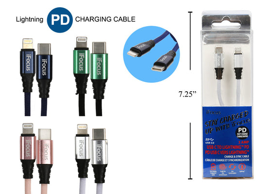 iFOCUS 1m USB C to Lightning Sync Cable - 86881