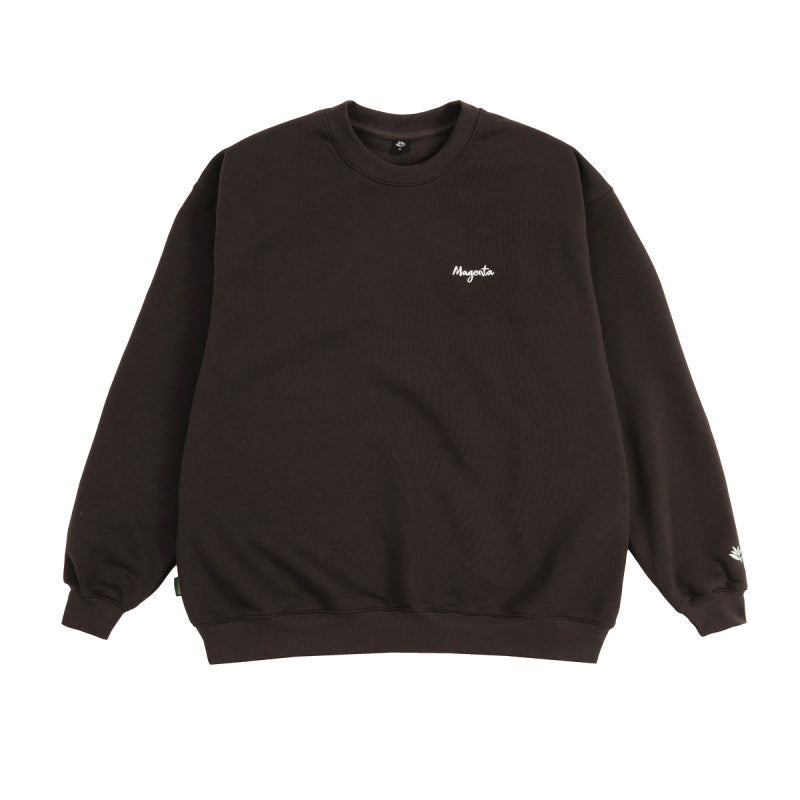 Magenta 'Script' Sweatshirt - Chocolate