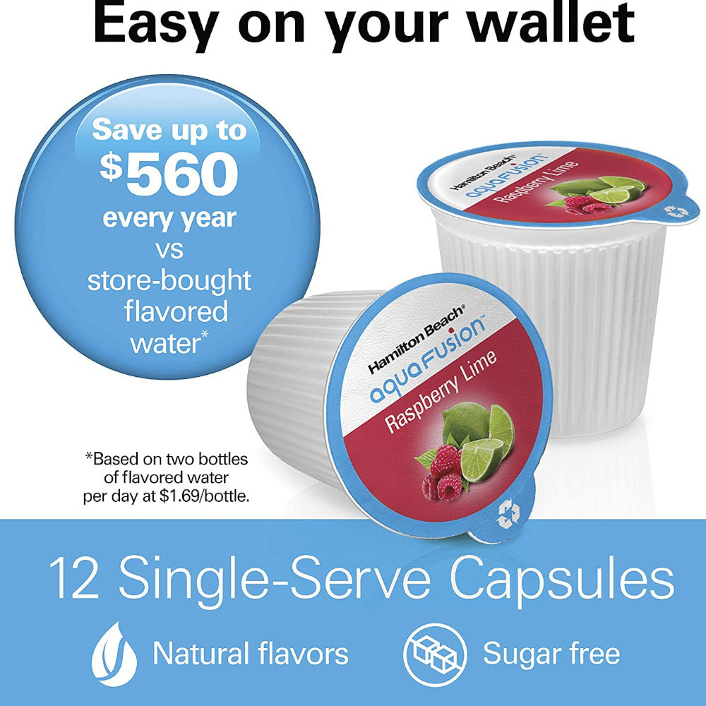 HAMILTON BEACH AQUAFUSION Raspberry Lime Flavor Capsules 12Pk - 87361