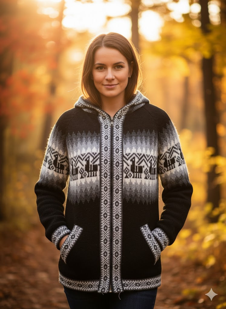Unisex Alpaca Black Sweater