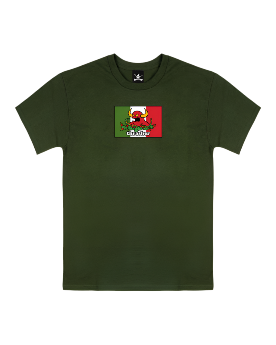 Thrasher X Toy Machine 'Hecho' Tee - Forest Green