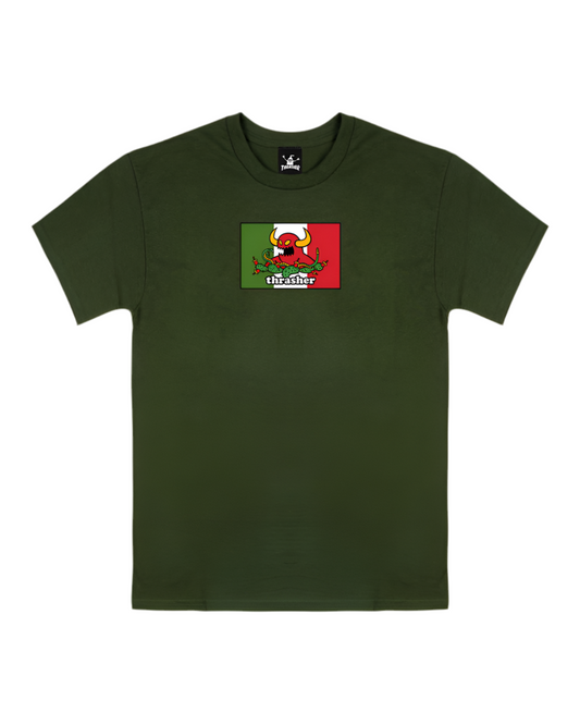 Thrasher X Toy Machine 'Hecho' Tee - Forest Green