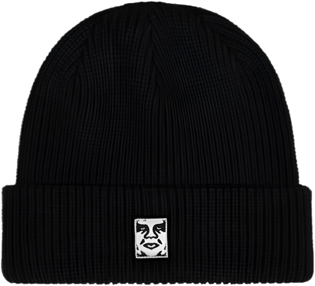 Obey 'Mid Icon Patch Cuff' Beanie - Black