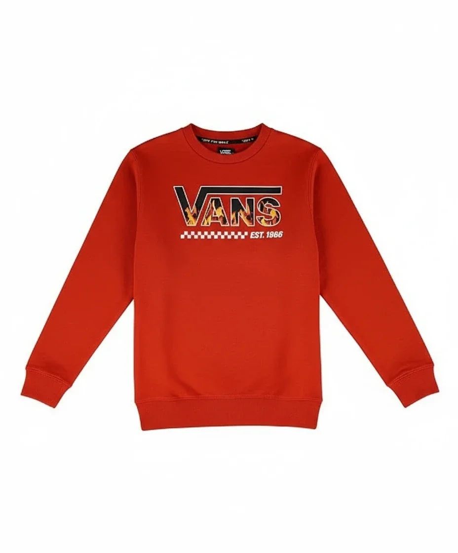 Vans 'Digi Flames' Sweatshirt - Red (KIDS)