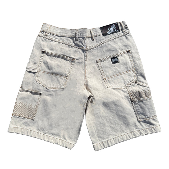 Frosted Skateboards 'CPU' Baggy Jean Shorts - Off White