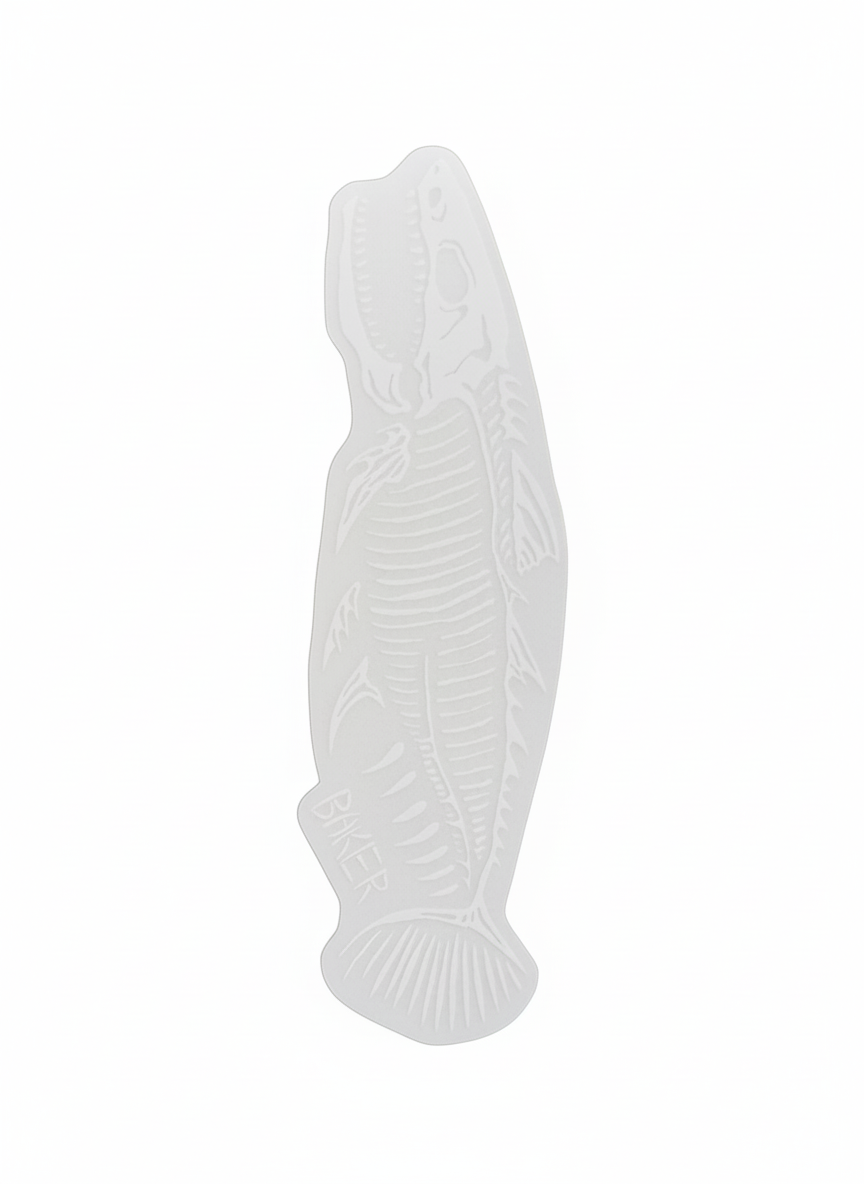 Baker 'Fish Stick' Sticker - White