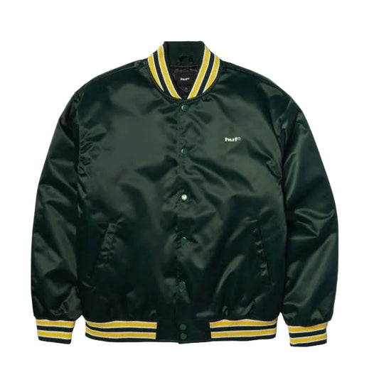 HUF 'Digital Renaissance' Baseball Jacket - Forest Green