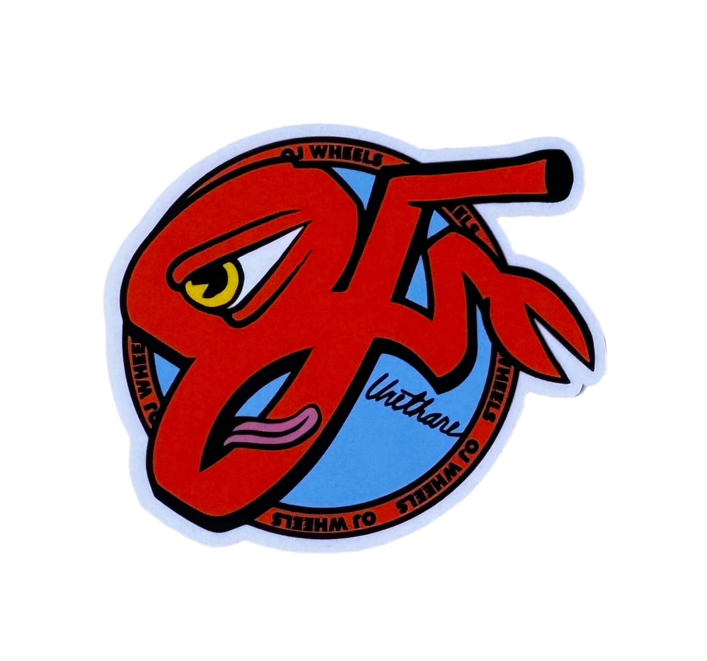 OJ's Wheels 'Axel Crusher' Sticker - Orange