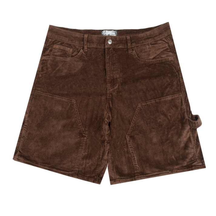 Frosted Skateboards 'Carpenter Cords' Baggy Shorts - Coffee