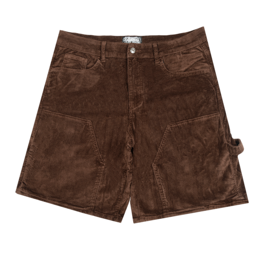 Frosted Skateboards 'Carpenter Cords' Baggy Shorts - Coffee