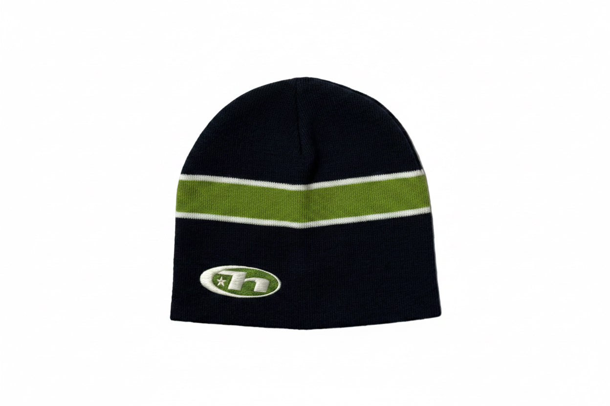 HUF 'Frequency' Skull Beanie - Navy/Green