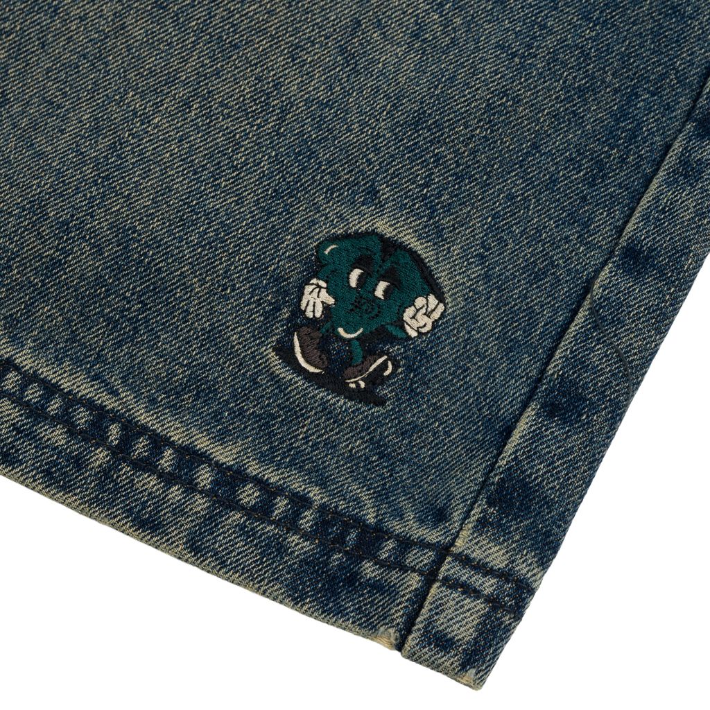 Loviah 'Jhorts' Denim Baggy Shorts - Pine Enzyme Wash