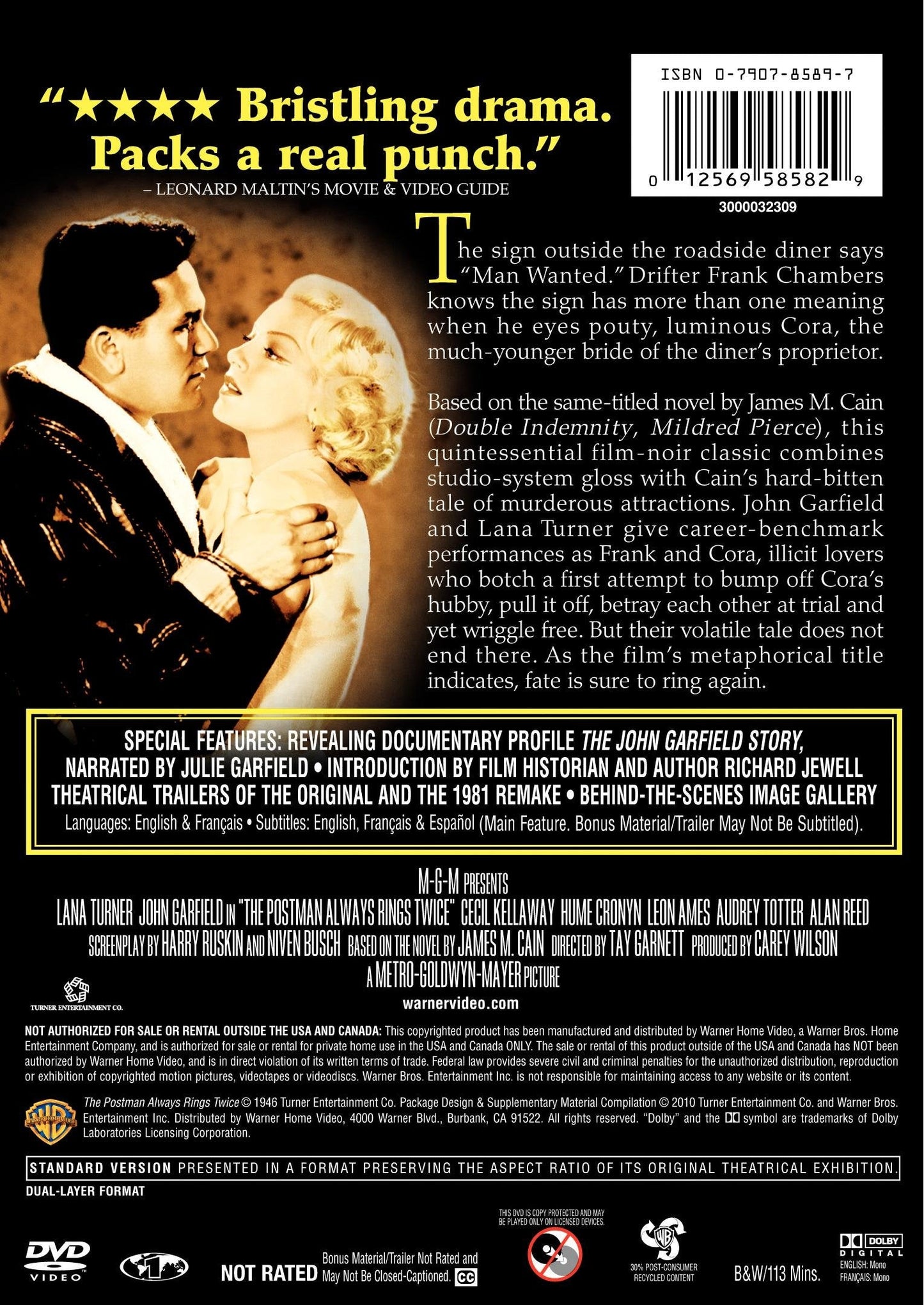 The Postman Always Rings Twice - DVD