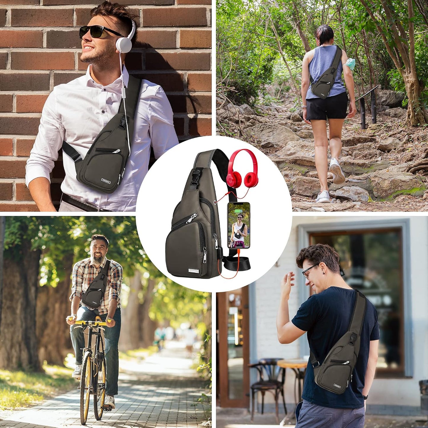 Waterproof Sling Bag – Crossbody Backpack for Men & Women, Hiking Daypack, Chest Bag