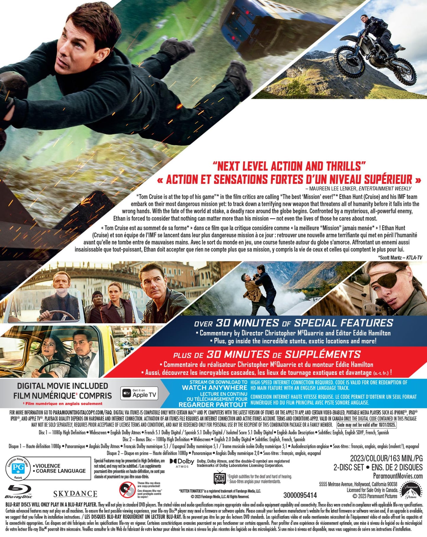 Mission: Impossible - Dead Reckoning Part One [Blu-Ray + Digital Copy]
