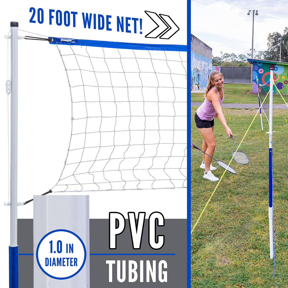 Franklin Sports Badminton Set - Portable Badminton Set - Adult and Kids Badminton Net - Perfect Backyard/Lawn Game - Includes 4 Badminton Racquets - Recreational 🍁 All In One Marketplace Canada