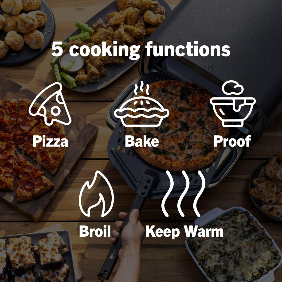 Ninja Artisan Pizza Oven, 12-in/30.5cm 3-Min Pizza, 700F/371°C, 5-n-1, Gray 🍁 All In One Marketplace Canada