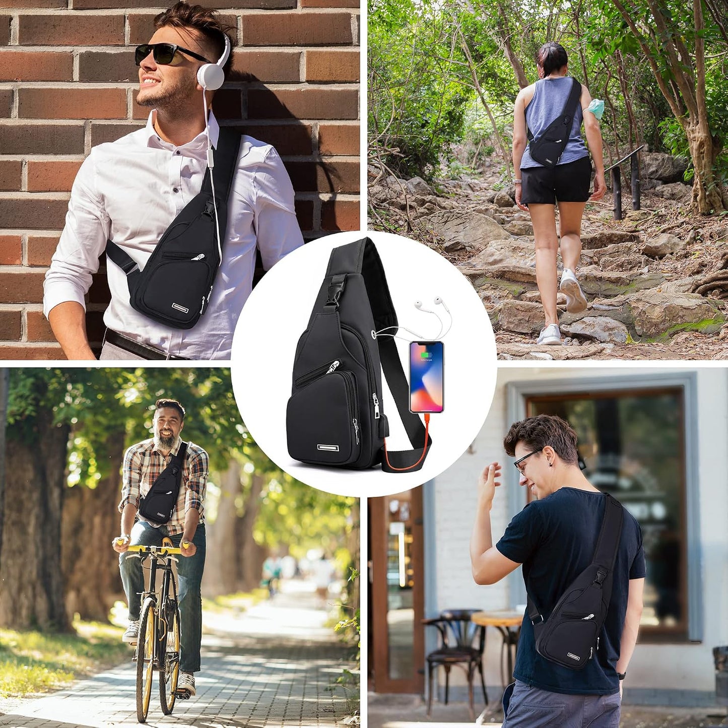 Waterproof Sling Bag – Crossbody Backpack for Men & Women, Hiking Daypack, Chest Bag