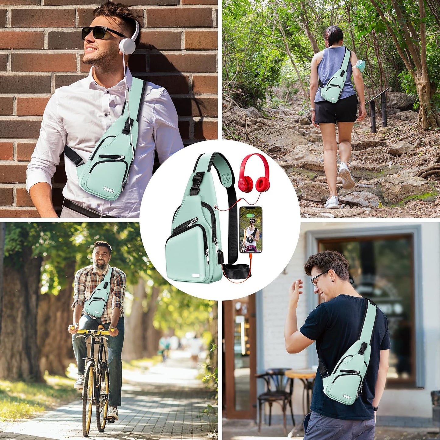 Waterproof Sling Bag – Crossbody Backpack for Men & Women, Hiking Daypack, Chest Bag
