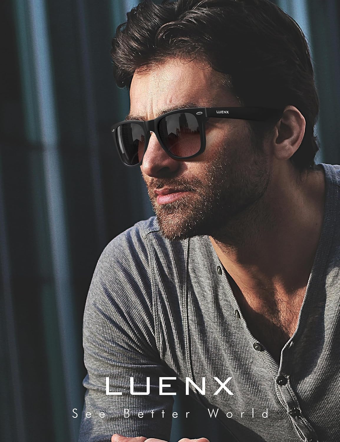 LUENX Polarized Sunglasses – UV400, Square Frame, Anti-Slip, Men & Women