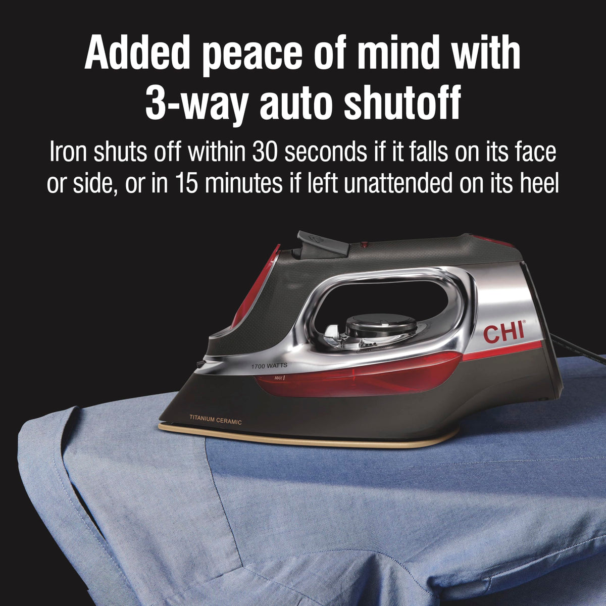 CHI Steam Iron for Clothes with 8’ Retractable Cord, 1700 Watts, 3-Way Auto Shutoff, 400+ Holes, Professional Grade, Temperature Control Dial, Titanium Infused Ceramic Soleplate, Silver (13106) 🍁 All In One Marketplace Canada
