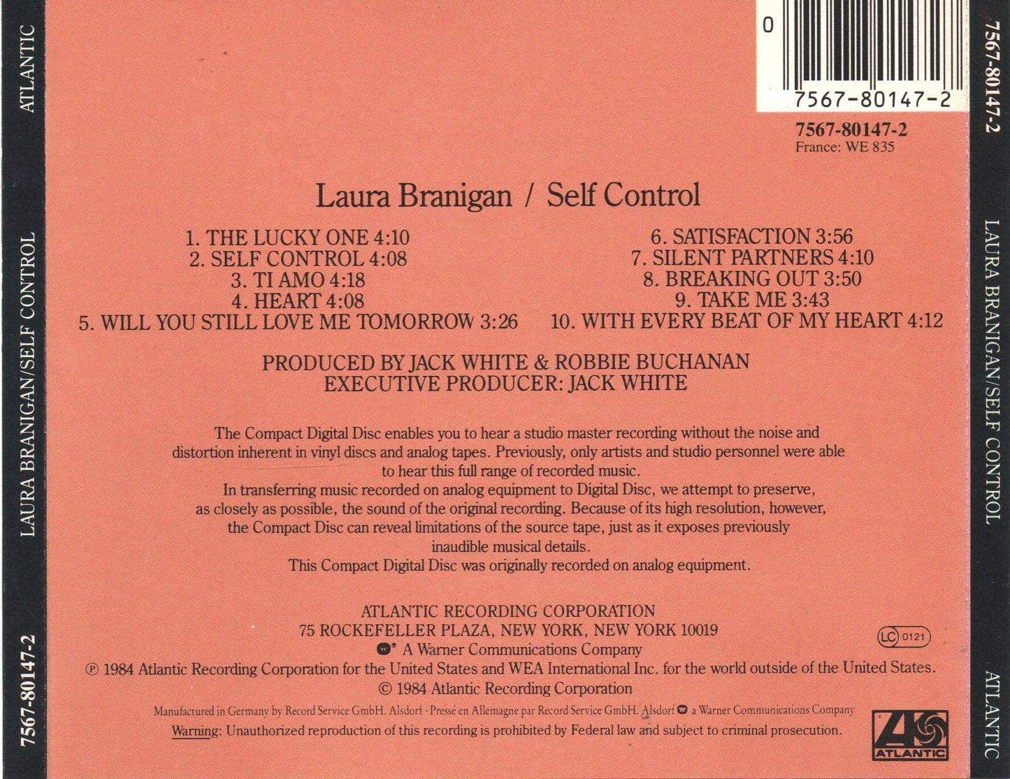 Laura Branigan / Self Control - CD (Used)