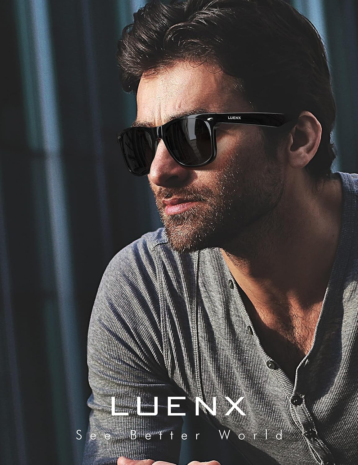 LUENX Polarized Sunglasses – UV400, Square Frame, Anti-Slip, Men & Women