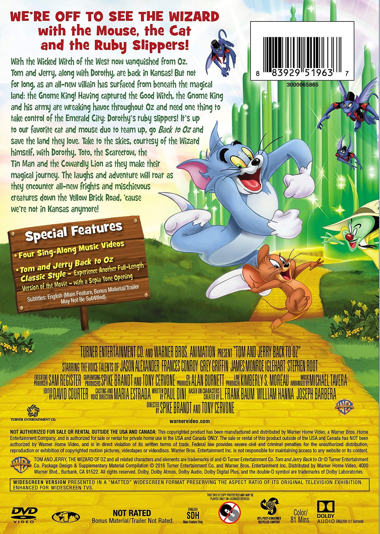Tom And Jerry Back to Oz - DVD (Used)
