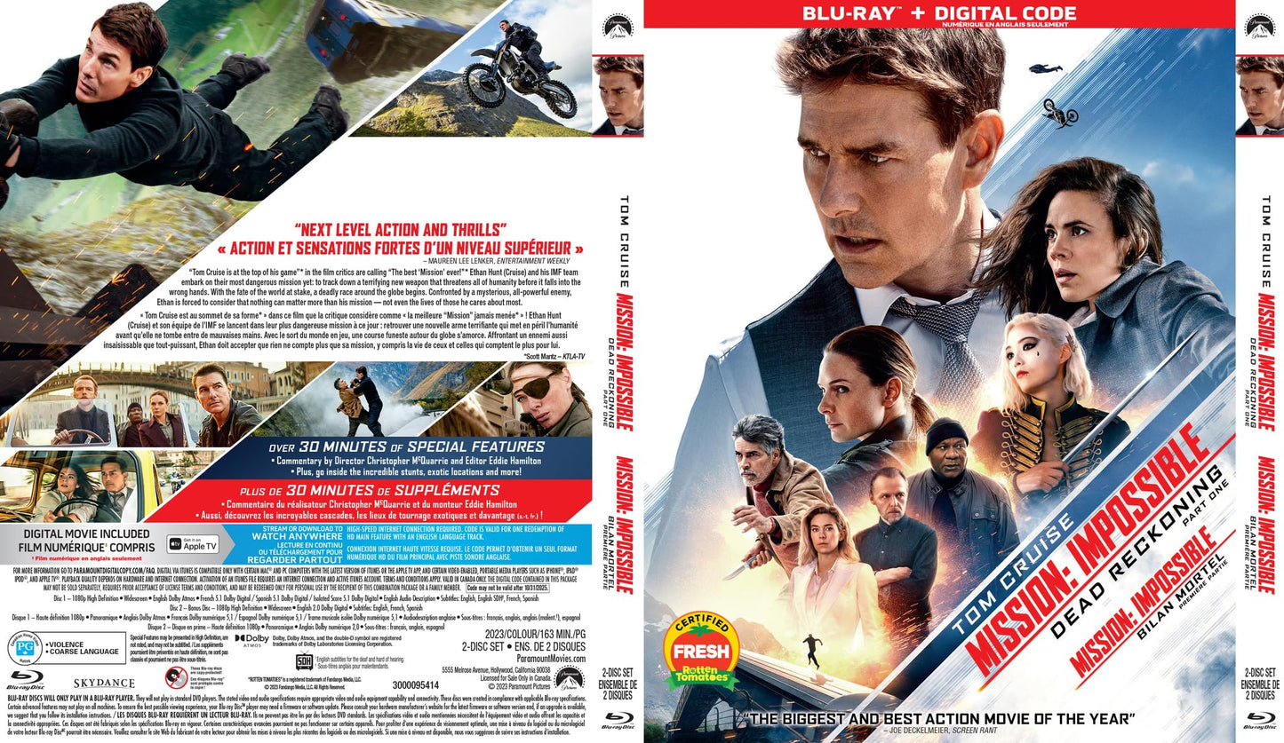 Mission: Impossible - Dead Reckoning Part One [Blu-Ray + Digital Copy]