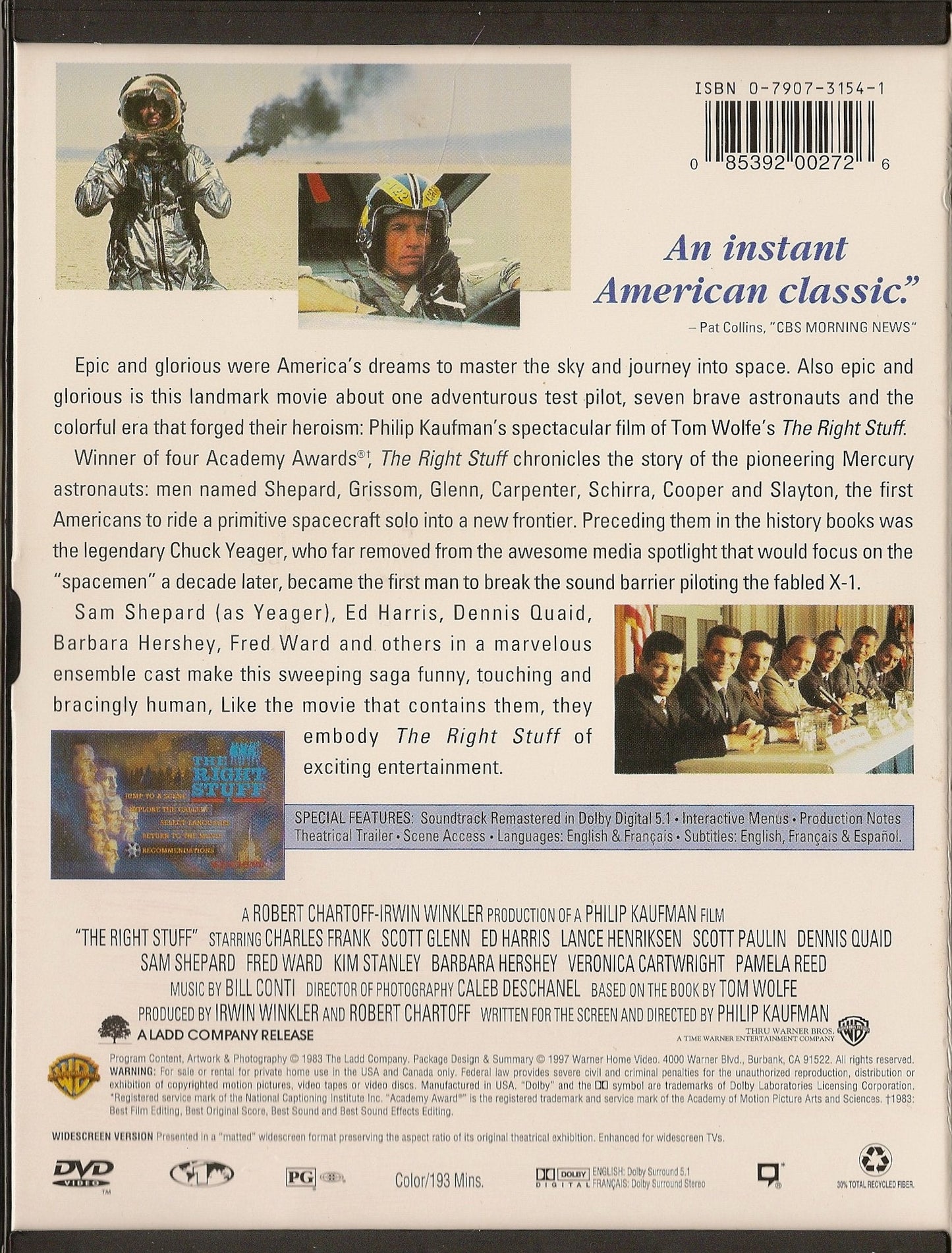The Right Stuff (Widescreen) - DVD (Used)