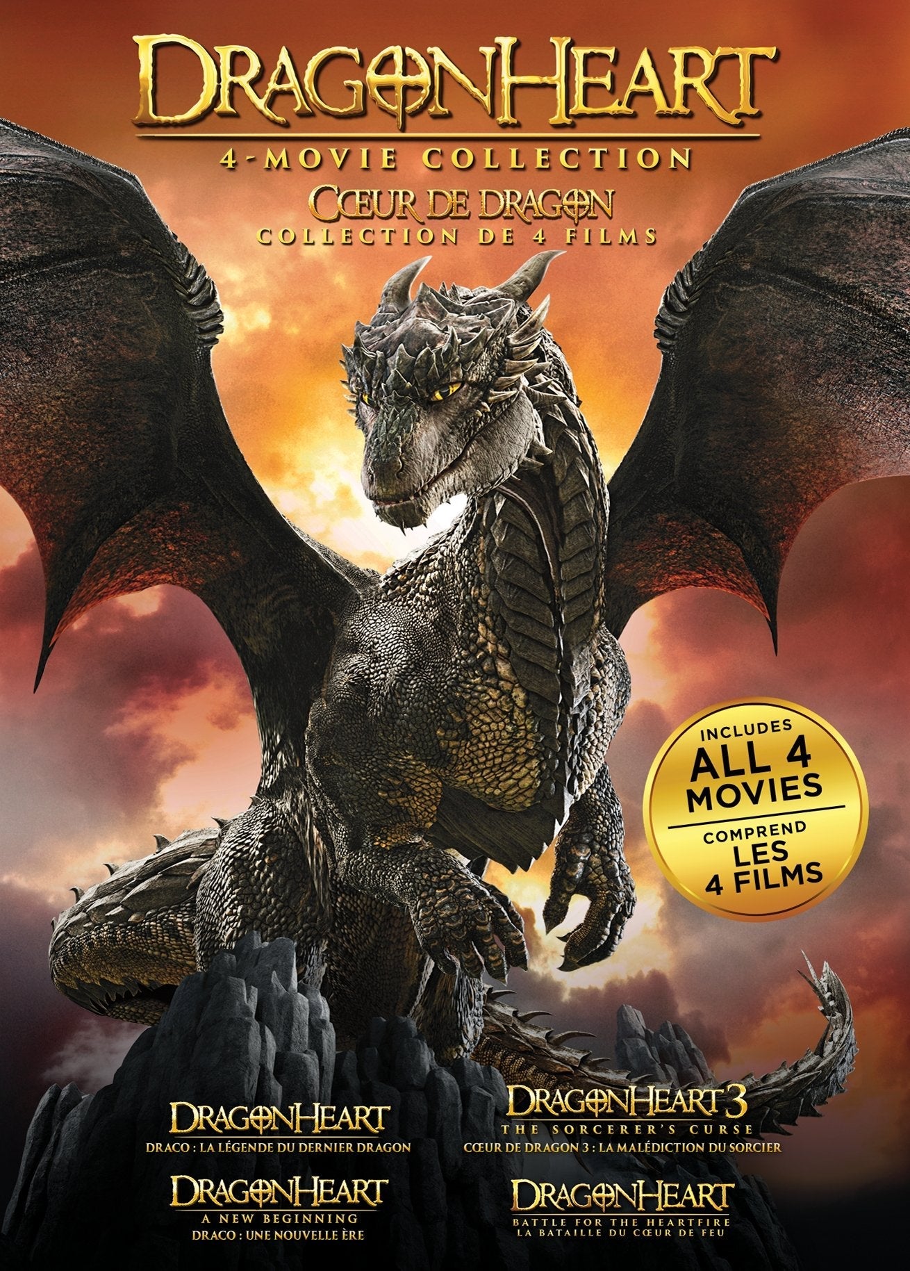 DRAGONHEART 1-4 CL DVD CDN (Sous-titres français)