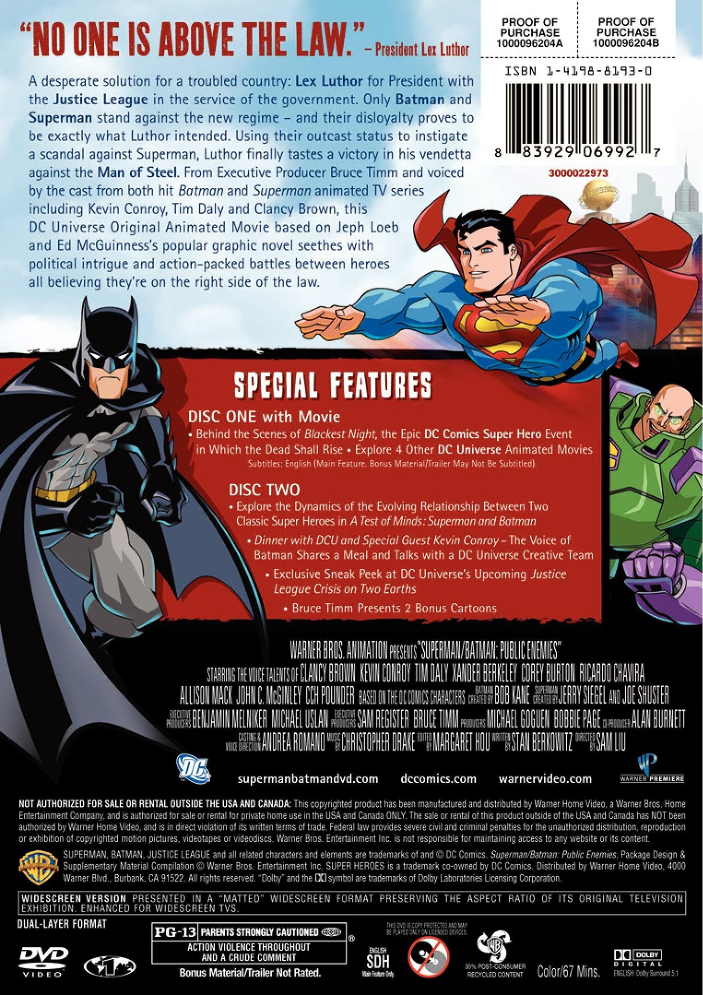 Superman/Batman: Public Enemies (2-Disc Special Edition + Digital Copy) [Import]