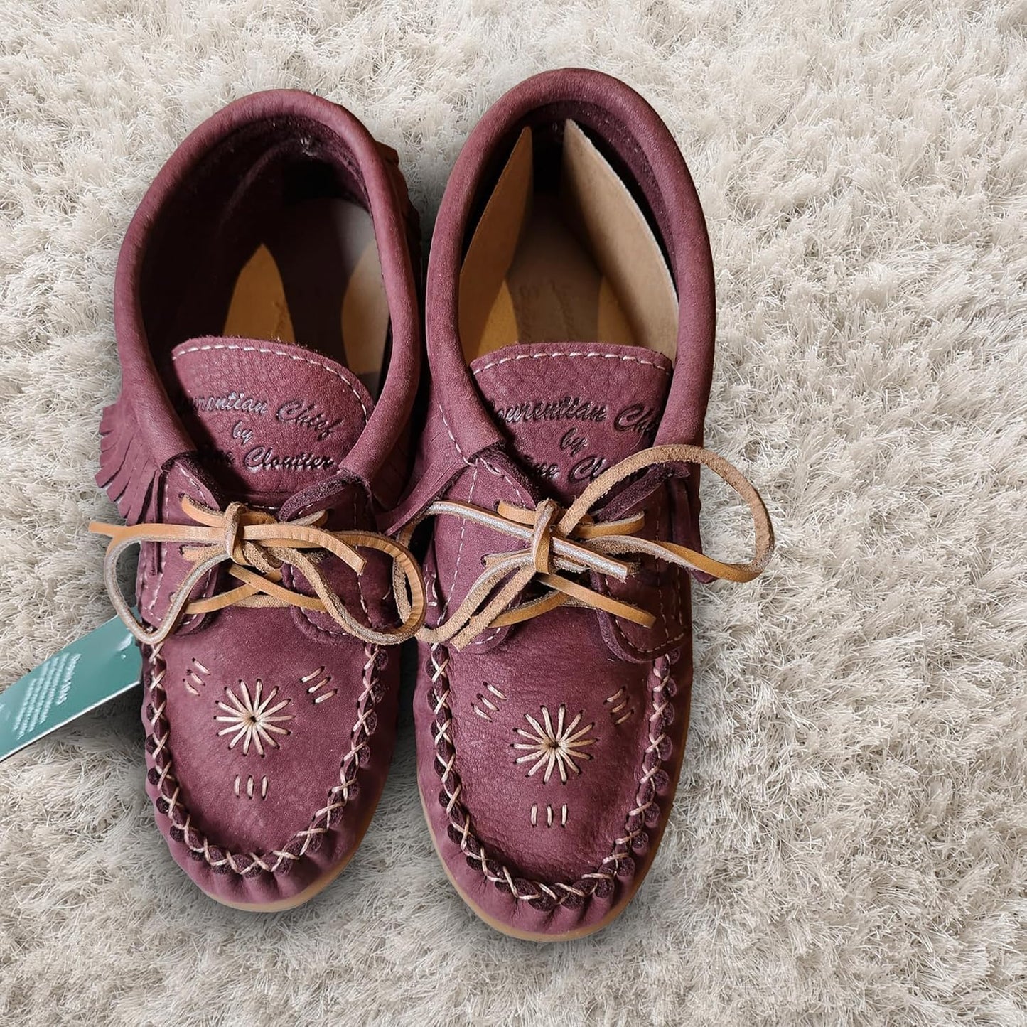 Women's Leather Moccasin Ankle Boots – Handcrafted in Canada, Inca Embroidery, Rubber Sole