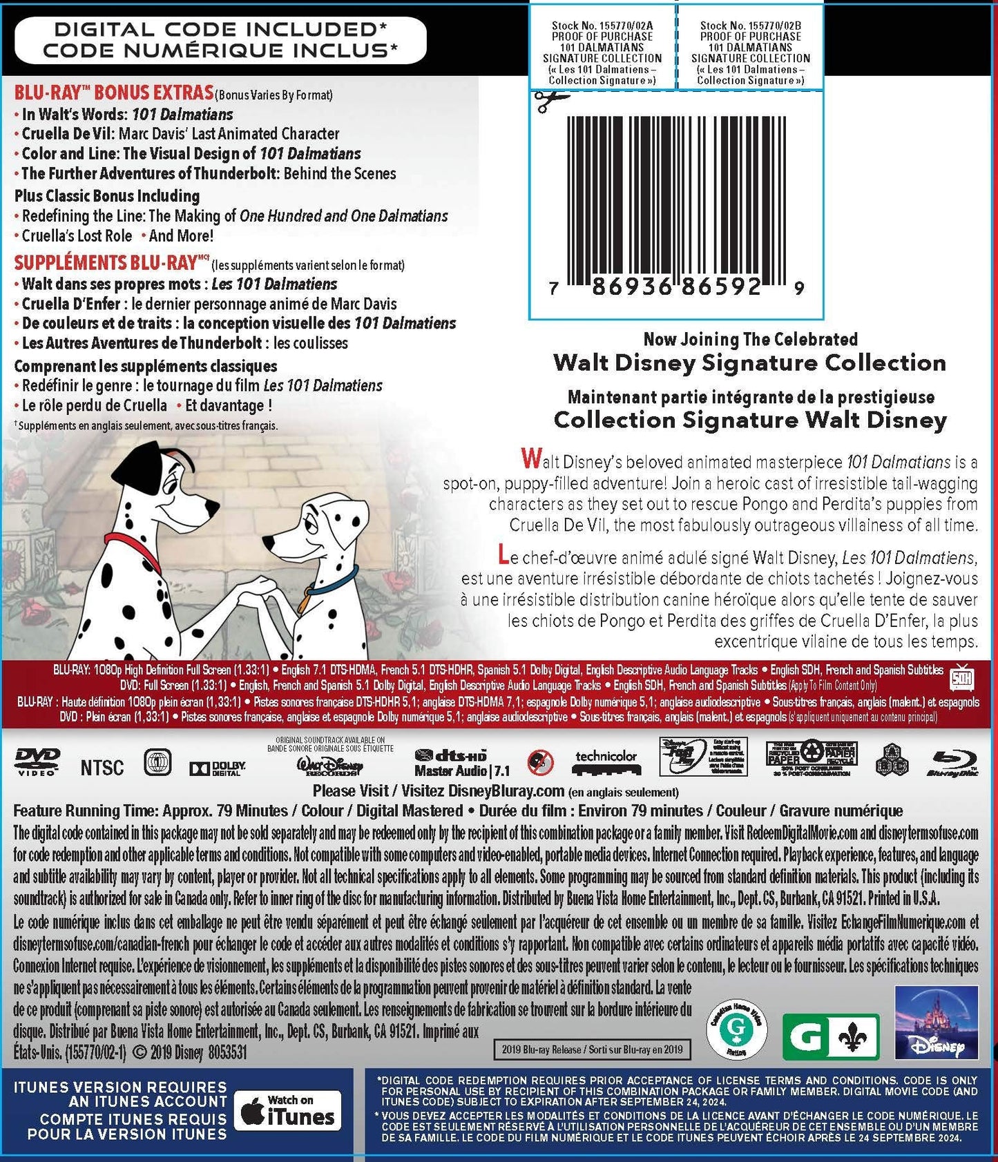 101 Dalmatians [Blu-ray] (Bilingual)