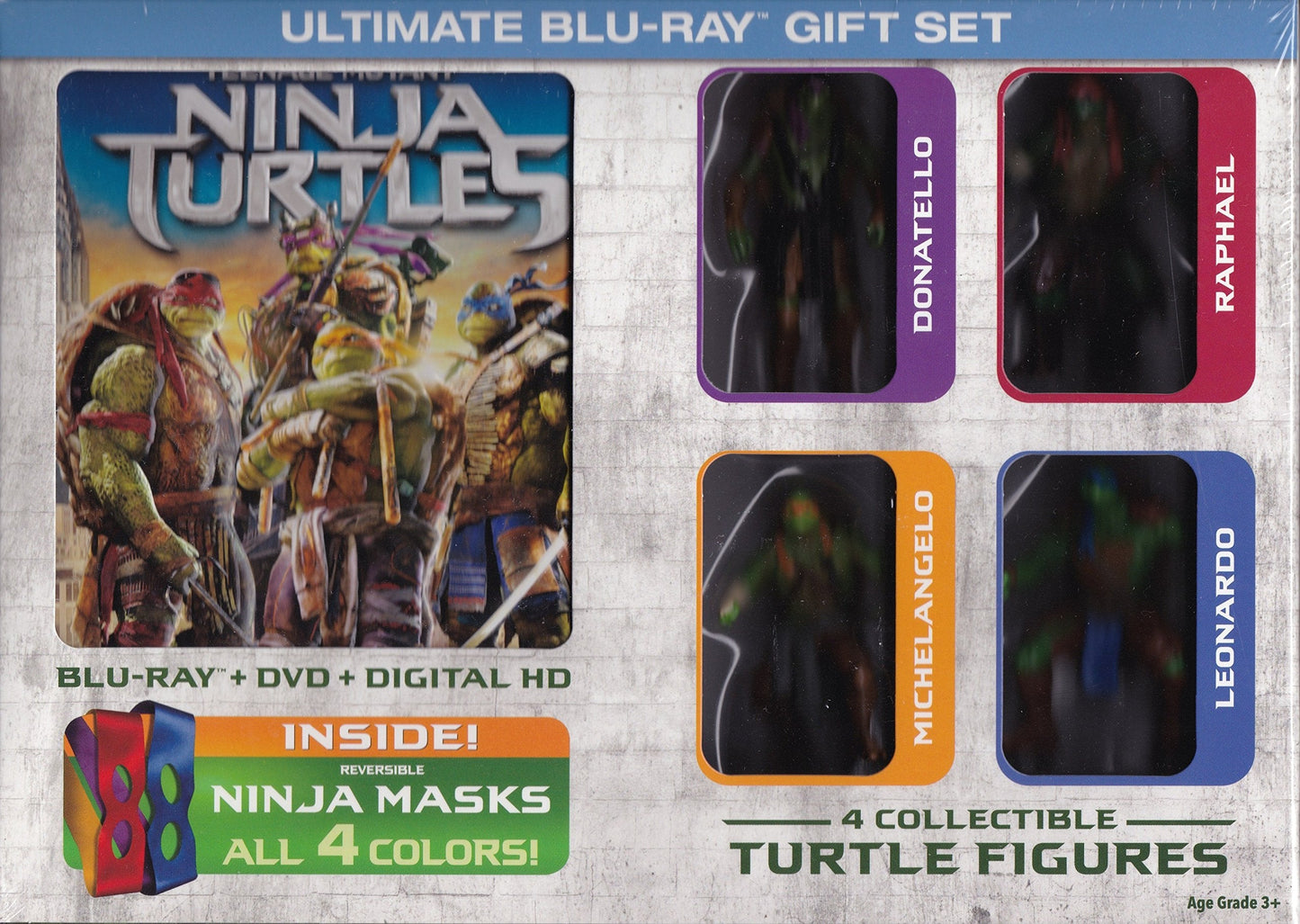 Teenage Mutant Ninja Turtles [Ultimate Gift set with 4 Collectible Figures & Ninja Masks] - Blu-Ray/DVD