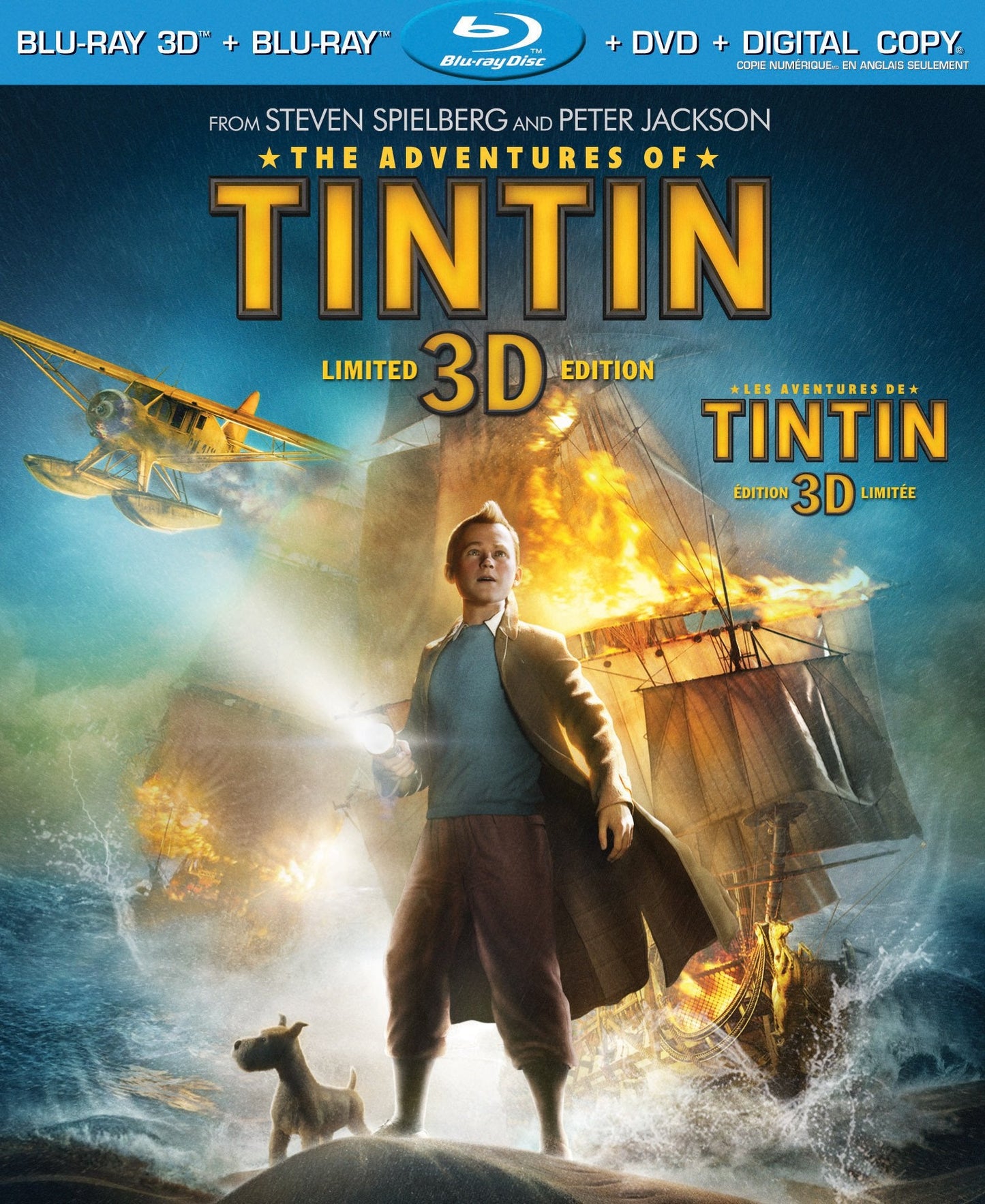 The Adventures of Tintin [Blu-ray 3D + Blu-ray + DVD + Digital Copy]