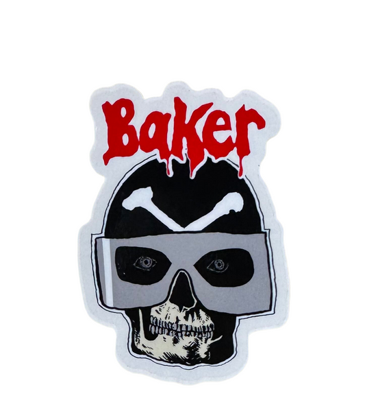 Baker 'Fighting Skull' Sticker - Red