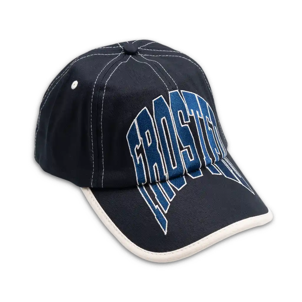 Frosted Skateboards 'Embroidery' Strapback Cap - Navy/Beige