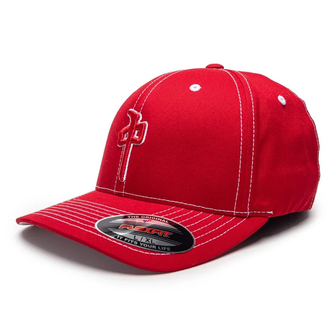 Red Dragon 'OG Puffy Contrast Stitch' Flexfit Cap - Red/White