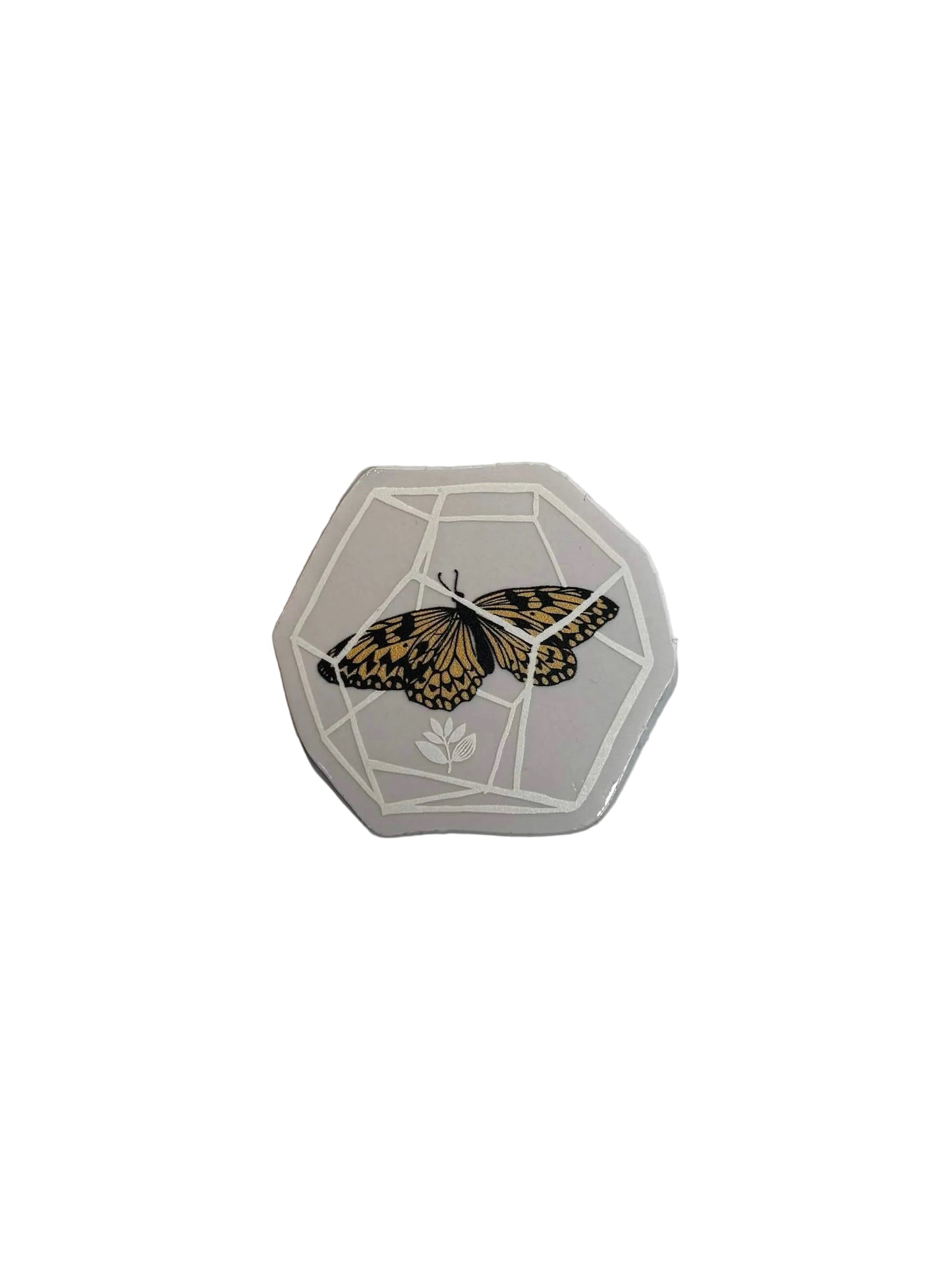 Magenta Skateboards 'Butterfly' Sticker - White