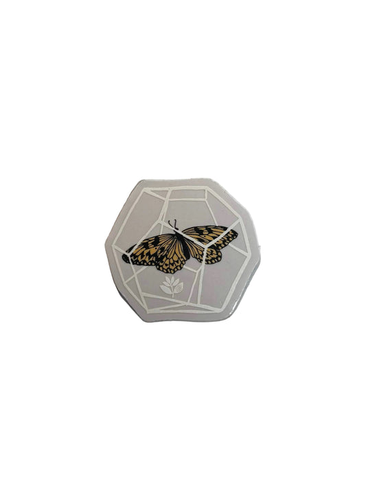 Magenta Skateboards 'Butterfly' Sticker - White