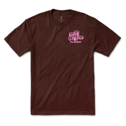 Color Bars X Playboy 'High Roller' Tee - Chocolate