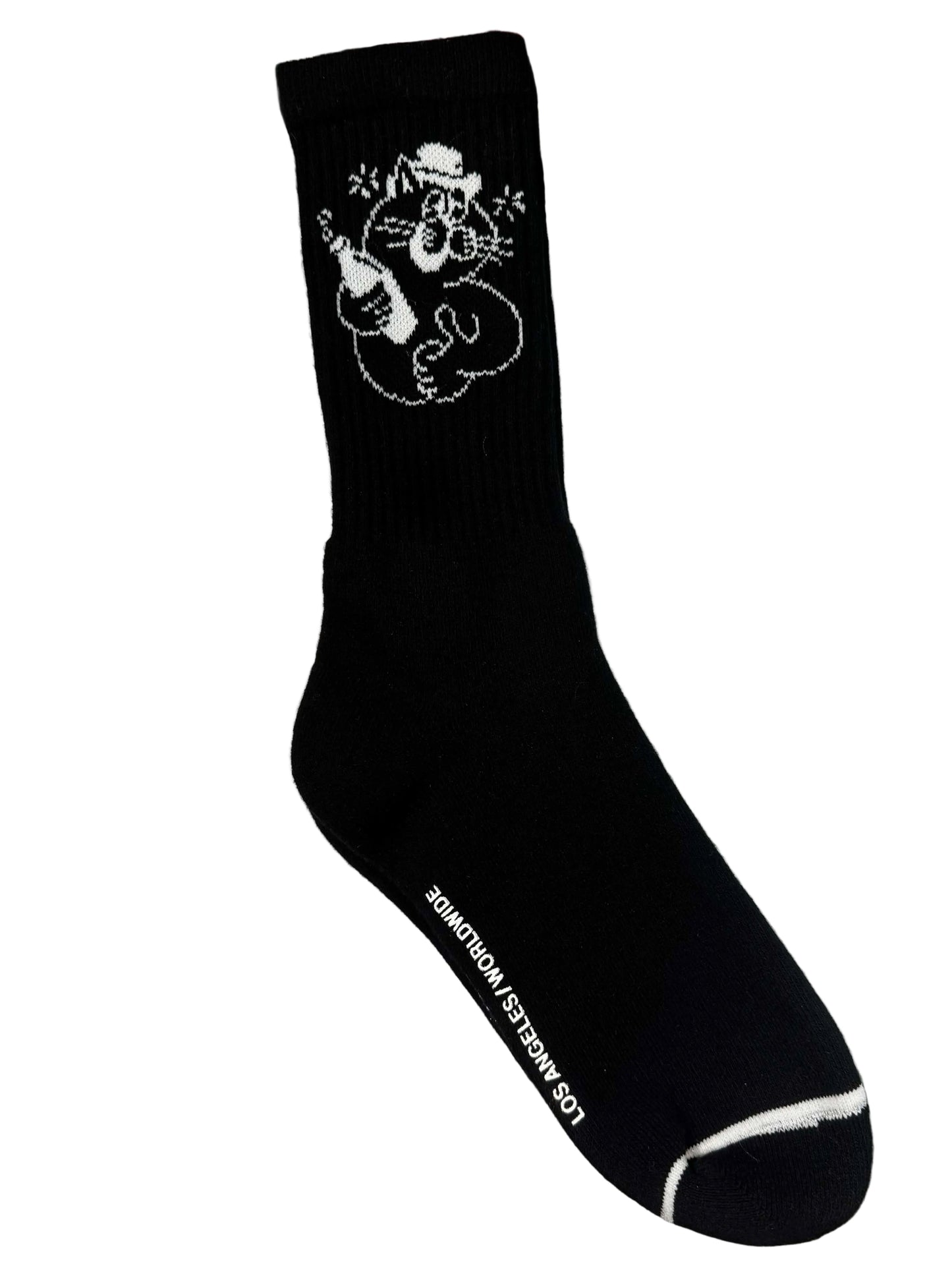 40’s & Shorties 'Drunk Cat' Socks - Black