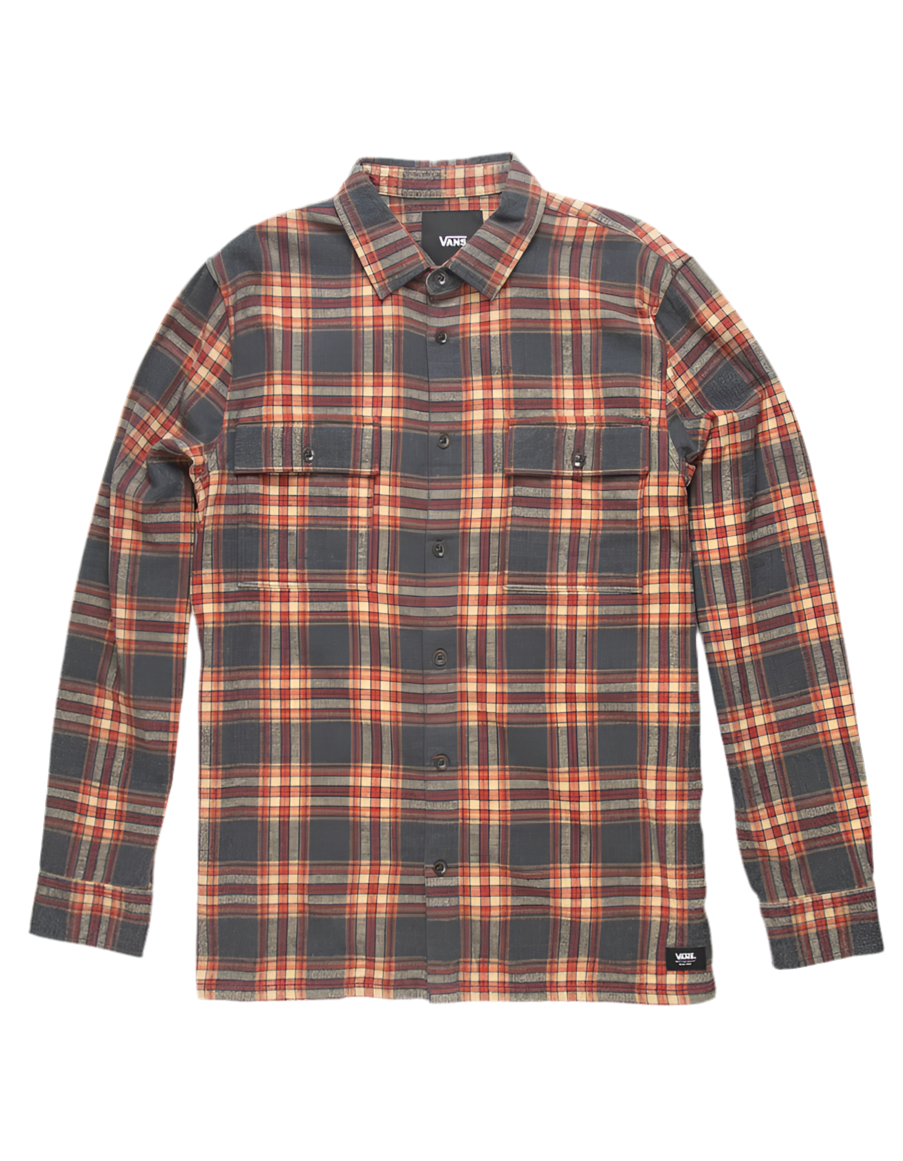 Vans 'Straght Hem' L/S Shirt - Grey Plaid