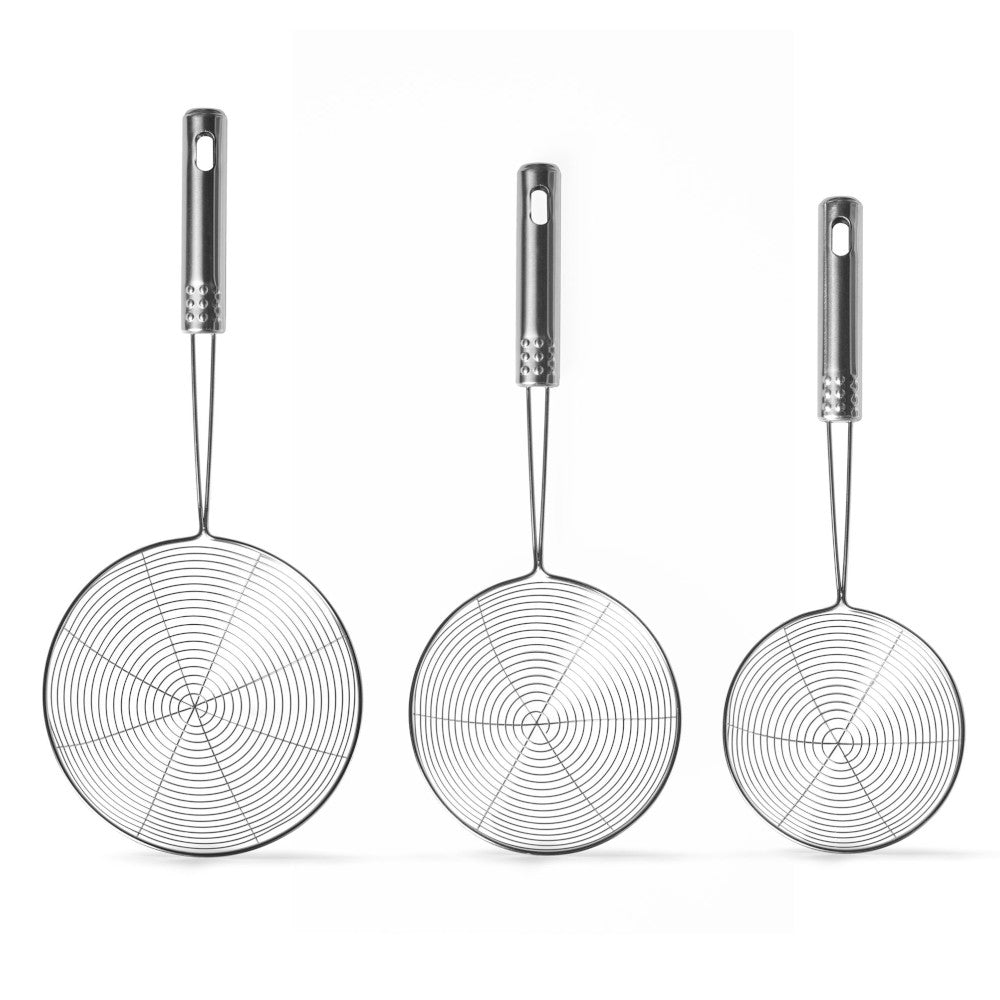 STARFRIT 098277 Set of 3 Stainless Steel Asian Style Spider Strainers