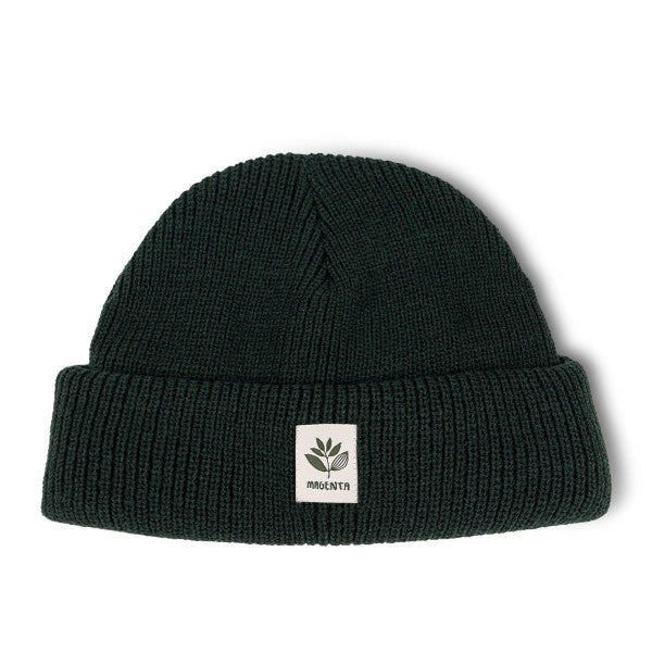Magenta 'Fam' Beanie - Forest Green